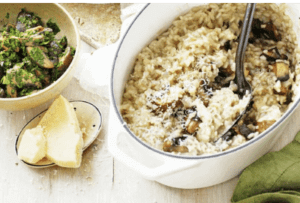 Image of mushroom risotto in a bowl