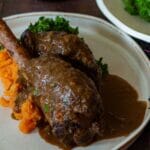 Lamb Shanks with Red Wine & Chocolate Sauce