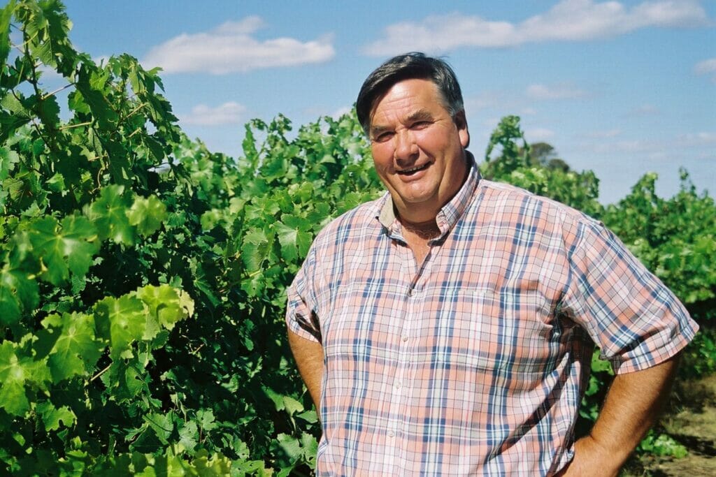 Image is of Peter Douglas in the Vineyard for our Pete Said No Wine